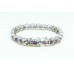 Handmade 925 Sterling Silver Natural topaz amethyst aquamarine stone bracelet